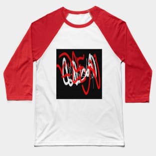 Black white and red Baseball T-Shirt